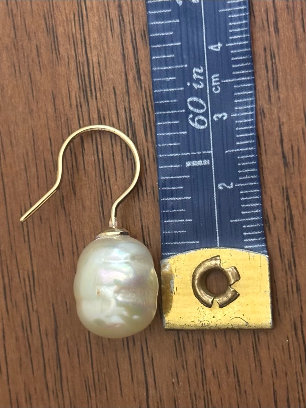 Vintage Majorica Ivory White Baroque Organic Man-Made Pearl Drop Earrings - Picture 3 of 5